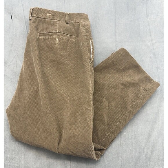 Lauren Ralph Lauren Corduroy Pants Men's 38x26 Brown Flat Front Slacks - Picture 1 of 11
